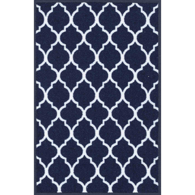 Desire Rugs Navy Anti Slip Trellis Design Door Mat 80 x 300cm - image 1