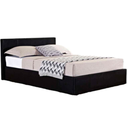 Berlin Double Black Faux Leather Ottoman Bed - thumbnail 4