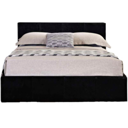 Berlin Double Black Faux Leather Ottoman Bed - thumbnail 2