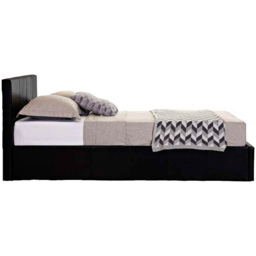 Berlin Double Black Faux Leather Ottoman Bed - thumbnail 3