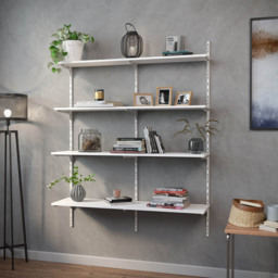 Homebase 120cm Matt White Melamine Shelf 2 Pack - thumbnail 2