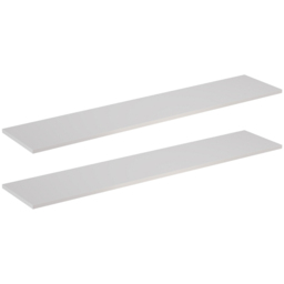 Homebase 120cm Matt White Melamine Shelf 2 Pack - thumbnail 1