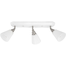 Cosylyte Leverton 3 Light Ribbed Glass Spotlight with White Base