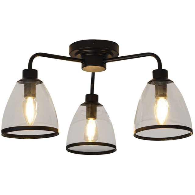 Black Edge 3 Light Ceiling Fitting - image 1
