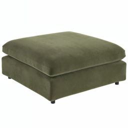 SOLACE+CO Asher Khaki Green Velvet Footstool - thumbnail 2