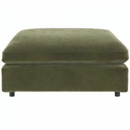 SOLACE+CO Asher Khaki Green Velvet Footstool - thumbnail 3