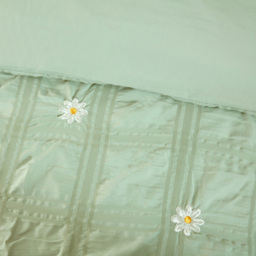 Darcey Embroidered Duvet Set Sage Green King - thumbnail 4
