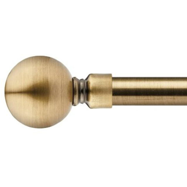 New Edge Blinds Sphere Brass Extendable Eyelet Metal Curtain Pole Set 160-300cm - image 1