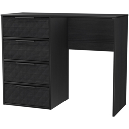 Crowndale Harlequin 4 Drawer Black Ash Vanity Dressing Table Ready Assembled - thumbnail 2