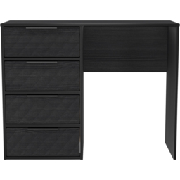 Crowndale Harlequin 4 Drawer Black Ash Vanity Dressing Table Ready Assembled - thumbnail 3