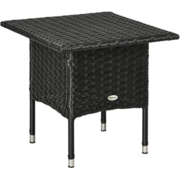 Outsunny Rattan Side Table Black - thumbnail 2