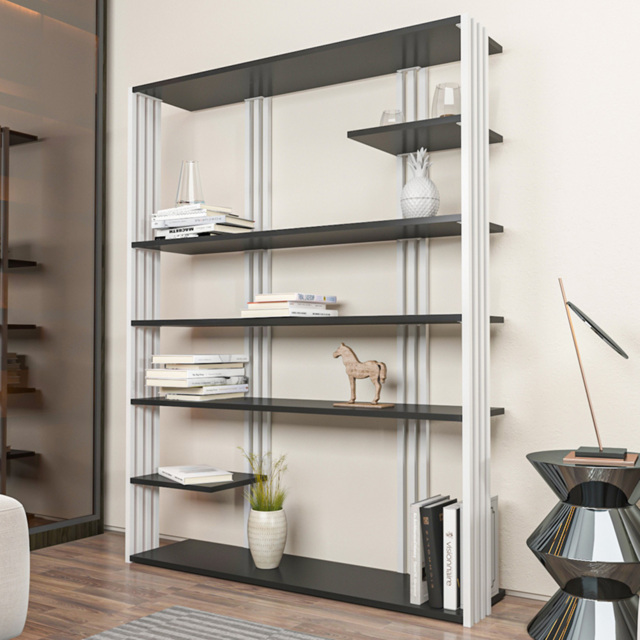 Decorotika Jeni Anthracite and White 7 Tier Bookcase - image 1