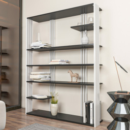Decorotika Jeni Anthracite and White 7 Tier Bookcase