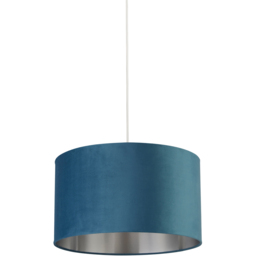 Lighting Collection Teal Silver Inner Velvet Drum Shade 45cm