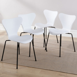 Home Source Penny White Dining Chair 4 Pack