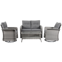 Outdoor Living The Leigh 4 Seater Grey Rattan Garden Sofa Lounge Set - thumbnail 3