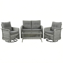 Outdoor Living The Leigh 4 Seater Grey Rattan Garden Sofa Lounge Set - thumbnail 2