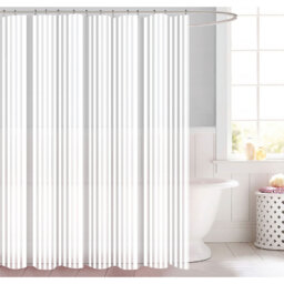 White Stripe Peva Shower Curtain 180 x 180cm