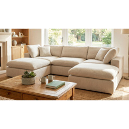 Artemis Home Cotleigh 5 Seater Oat U-Shaped Corner Sofa - thumbnail 3