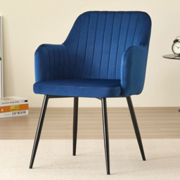 Indoor Living Charlotte Set of 2 Blue Velvet Dining Chair