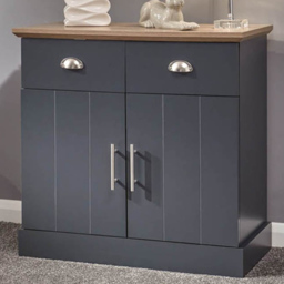 GFW Kendal Slate Blue 2 Door 2 Drawer Compact Sideboard - thumbnail 1