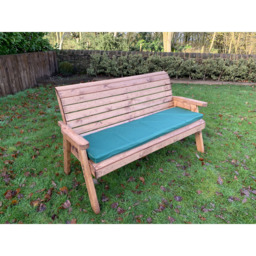 Charles Taylor 3 Seater Winchester Bench with Green Cushions - thumbnail 3