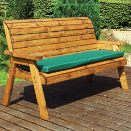 Charles Taylor 3 Seater Winchester Bench with Green Cushions - thumbnail 1