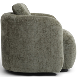 Molly Distressed Olive Soft Chenille Swivel Armchair - thumbnail 4