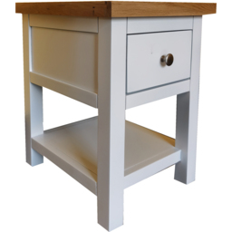 Furniture One Single Drawer Single Shelf White Oak Bedside Table - thumbnail 3