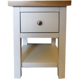 Furniture One Single Drawer Single Shelf White Oak Bedside Table - thumbnail 2
