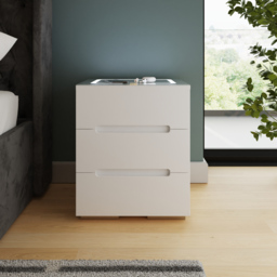 GFW Riley White 3 Drawer Smart Bedside Table - thumbnail 4