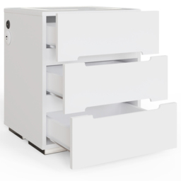 GFW Riley White 3 Drawer Smart Bedside Table - thumbnail 2