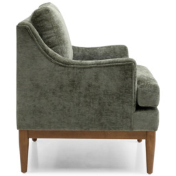 Brody Olive Green Chenille Padded Back Armchair - thumbnail 4