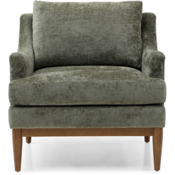 Brody Olive Green Chenille Padded Back Armchair - thumbnail 2
