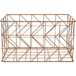Premier Housewares Vertex Copper Finish Zigzag Wire Basket - thumbnail 3