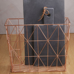 Premier Housewares Vertex Copper Finish Zigzag Wire Basket - thumbnail 2