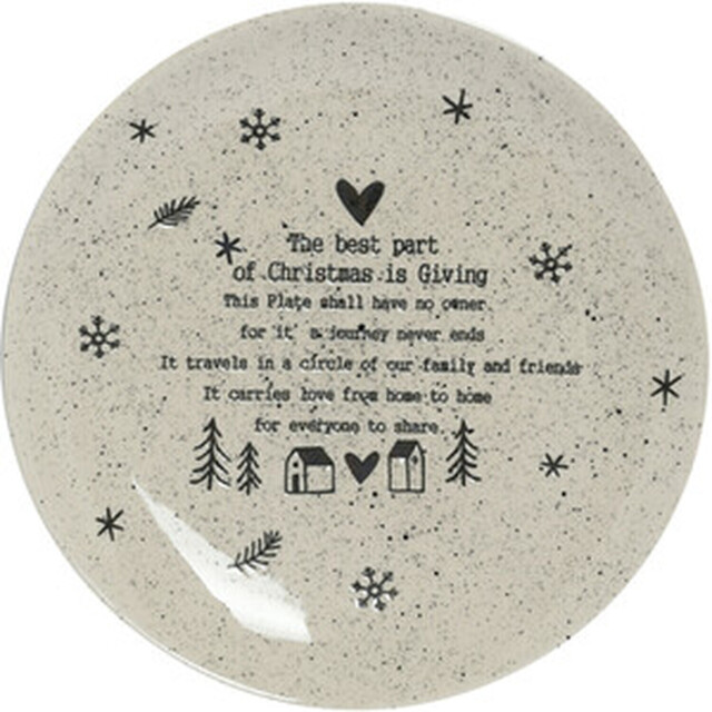 Stone Christmas Giving Plate 21.8cm