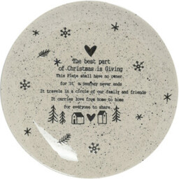 Stone Christmas Giving Plate 21.8cm