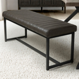 Archer Grey 2 Seater Leather Effect Dining Bench