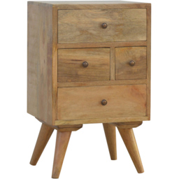 Artisan Furniture Brown 4 Drawer Solid Wood Nordic-Style Multi Bedside Table - thumbnail 3