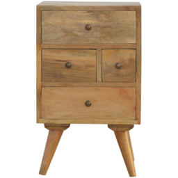 Artisan Furniture Brown 4 Drawer Solid Wood Nordic-Style Multi Bedside Table - thumbnail 2