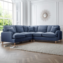 The Vienna 5 Seater Navy Corner Sofa - thumbnail 1