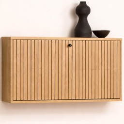 Florence Albany Single Flip Down Door Oak Shoe Cabinet