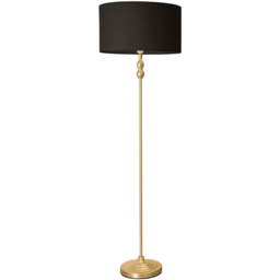 ValueLights Maggie Black and Gold Drum Shade Candlestick LED Floor Lamp