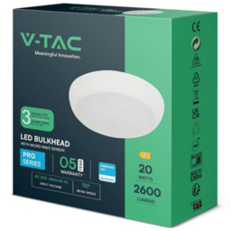 V-TAC All in One Round CCT and Wattage Switchable Bulkhead Light with Sensor - thumbnail 3