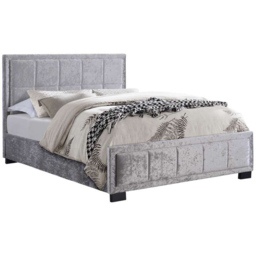 Hannover Double Grey Velour Bed Frame - thumbnail 2