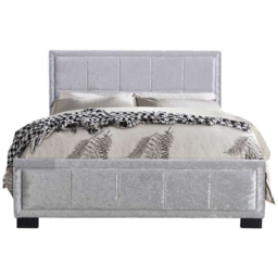Hannover Double Grey Velour Bed Frame - thumbnail 4
