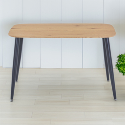 Core Products Aspen 6 Seater Rectangular Dining Table Light Oak Effect and Black