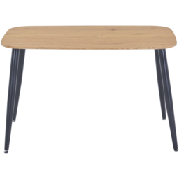 Core Products Aspen 6 Seater Rectangular Dining Table Light Oak Effect and Black - thumbnail 2