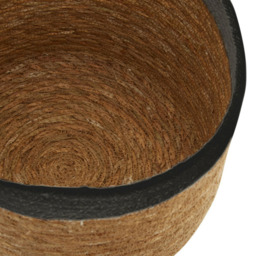 Premier Housewares Natural and Black Round Seagrass Basket 3 Pack - thumbnail 4